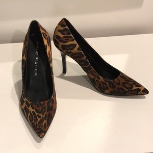 Marc Fisher Leopard Fabric Print  Heels NEW